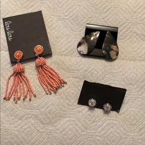 3 pairs of earrings